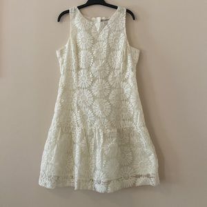 Floral lace drop waist daisy dress midi vintage flowers